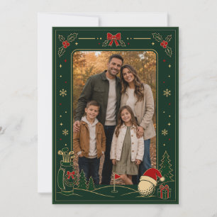 Agradecimento Moldura de cartão de foto de Natal de família de g