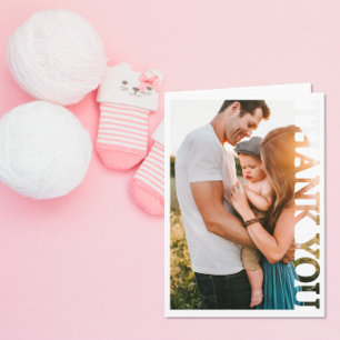 Agradecimento Moldura de Foto Personalizada Cartão de Agradecime