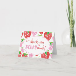 Agradecimento Muito obrigado BERRY muito cartão de morango