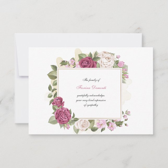 Agradecimento Muito Obrigado, Cartão de condolências (Frente)