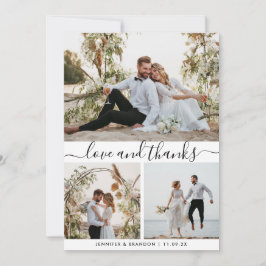 Agradecimento Multi Photo Elegant Obrigado cartão de script 