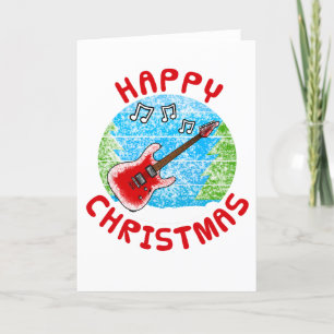 Agradecimento Musico Guitarrista com Cartão de Natal de Violão E