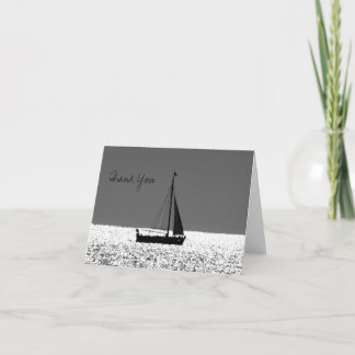 Agradecimento Navio de vela no mar espumante Obrigado Cartão Not