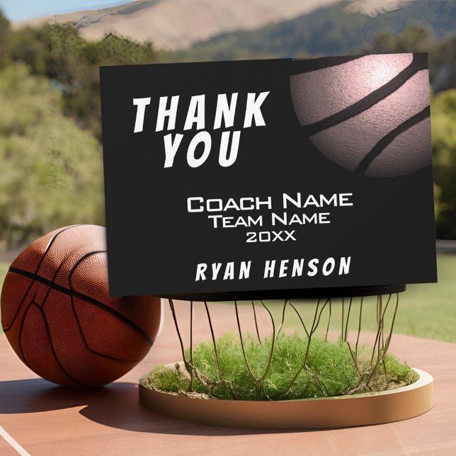 Agradecimento Negra Metálica Moderna Obrigado Cartão de Treinado (Criador carregado)