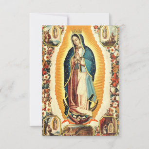 Agradecimento Nossa Senhora de Guadalupe Cartão Santo Ave Mari