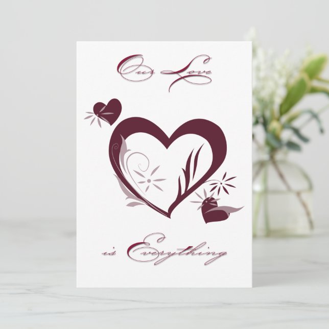 Agradecimento nosso cartão de Namorados de amor (Em pé/Frente)