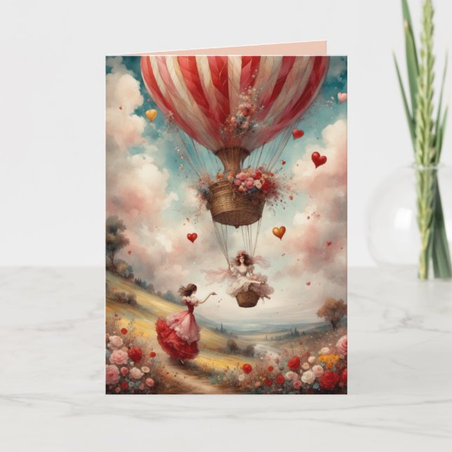 Agradecimento O amor está no Cartão de Saudação do Namorados Aér (Frente)