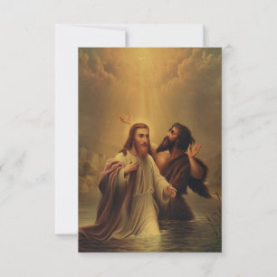 Agradecimento O Batismo de Jesus Cartão Devocional Santo