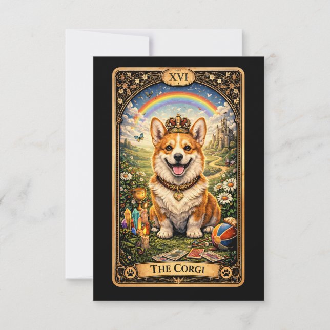 Agradecimento O Cartão de Tarot do Corgi (Frente)