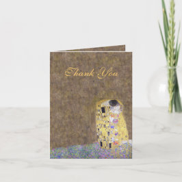 Agradecimento O obrigado de Klimt do beijo você cartão dourado