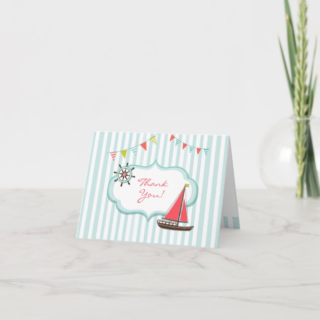Agradecimento Obrigado A Velejar O Cartão De Aniversário Dobrado (Frente)