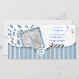 Agradecimento Obrigado azul do chá de fraldas você cartão com