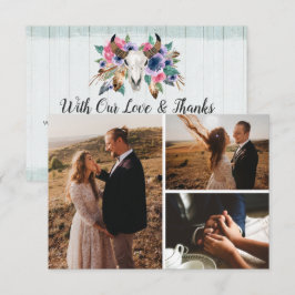 Agradecimento Obrigado Cartão com fotos De Cabra De Vaca Floral 