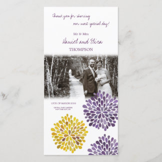 Agradecimento Obrigado Cartão com fotos De Casamento De Flor Ama