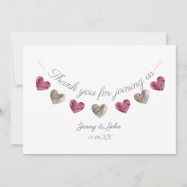 Agradecimento Obrigado cartão cor-de-rosa do aniversário de