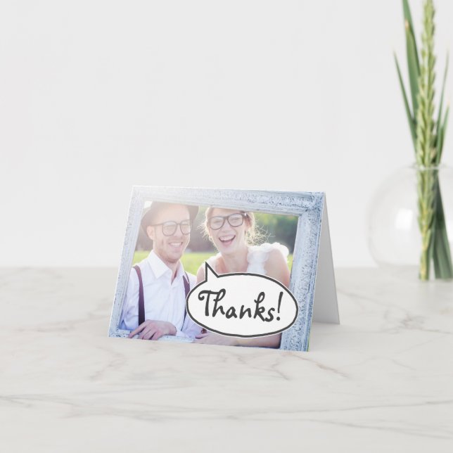 Agradecimento Obrigado!  cartão de Bolha de texto (Frente)