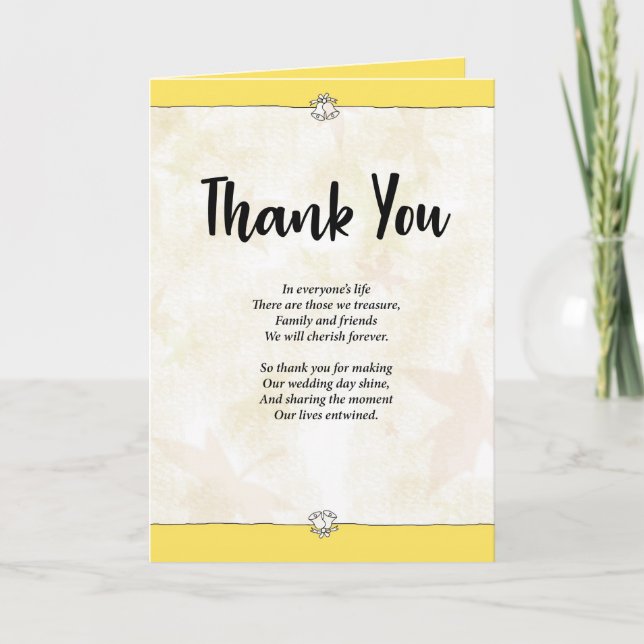Agradecimento Obrigado Cartão De Casamento (Frente)