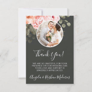 Agradecimento Obrigado Cartão De Casamento Botânico Floral Elega