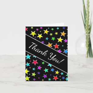 Agradecimento "Obrigado!" + Cartão De Padrão De Estrelas Diverti