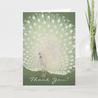 Agradecimento Obrigado! | Cartão de Peacock De Belas Artes Japon