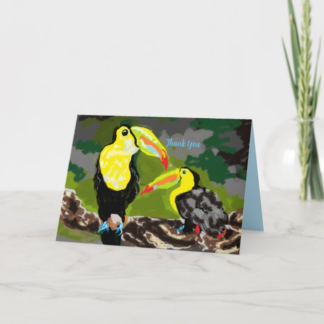 Agradecimento Obrigado Cartão De Saudação: Aves Do Paraíso (Frente)