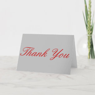 Agradecimento Obrigado Cartão de Saudação de Cinza Red Silver