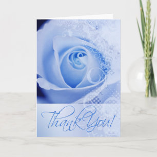 Agradecimento Obrigado Cartão De Saudação Lace Rosa (azul)