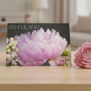 Agradecimento Obrigado Cartão de Saudação Pink Peony