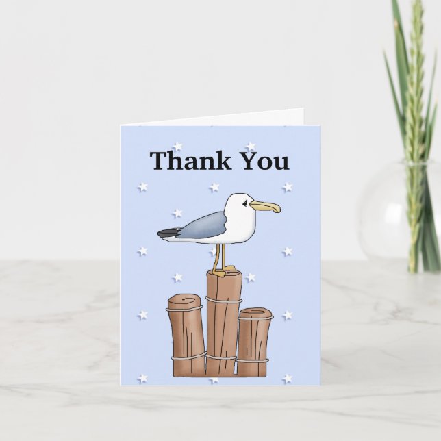 Agradecimento Obrigado Cartão de saudação Seagull (Frente)