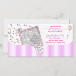 Agradecimento Obrigado cor-de-rosa do chá de fraldas você cartão