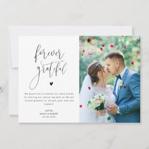 Agradecimento Obrigado de casamento grata, seu cartão com fotos