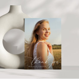 Agradecimento obrigado de graduação elegante você cartão com fot