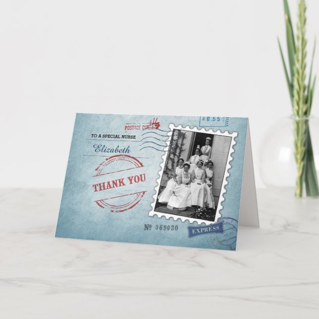 Agradecimento Obrigado Enfermeira. Cartão de Apreciação de Enfer (Frente)