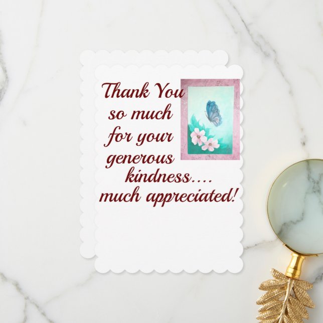 Agradecimento Obrigado/generoso Cartão de bondade (Frente/Verso In Situ)