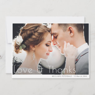 Agradecimento obrigado mínima do seu cartão de casamento