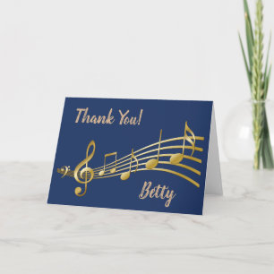 Agradecimento Obrigado, Música, Personalizado, Cartão de Agradec
