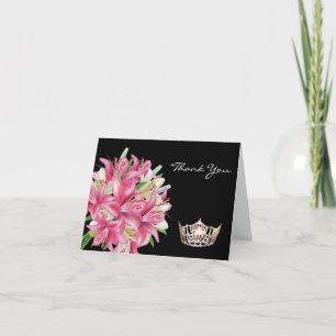 Agradecimento Obrigado Nota Coroa de Cartão & Lillies