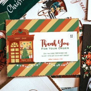 Agradecimento Obrigado pelo seu pedido Cartão de Natal Retroativ
