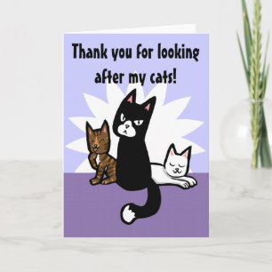 Agradecimento Obrigado por cuidar do cartão de gatos