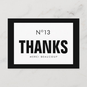 Agradecimento OBRIGADO preto & branco da forma VOCÊ CARTÃO de