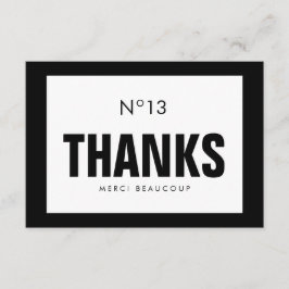 Agradecimento OBRIGADO preto & branco da forma VOCÊ CARTÃO de