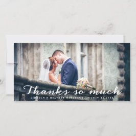 Agradecimento Obrigados de tal casamento Obrigado Cartão com fot