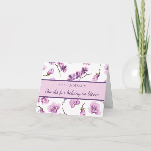 Agradecimento Obrigados Para Nos Ajudar A Receber Cartão De Prof (Frente)