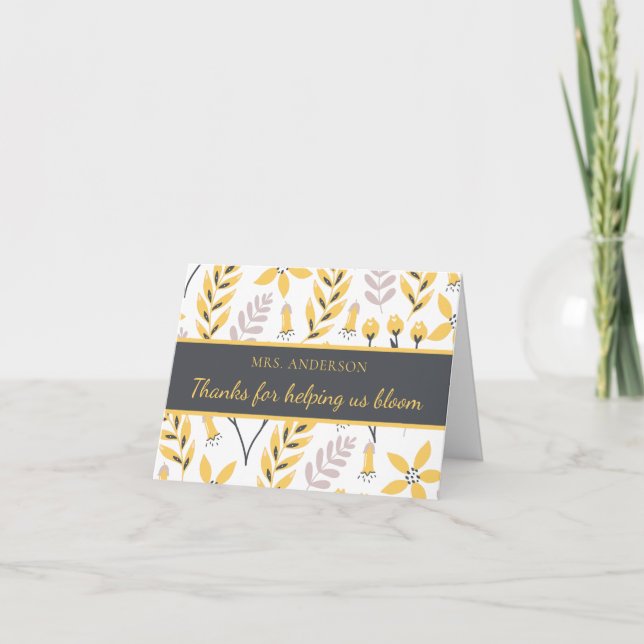 Agradecimento Obrigados Para Nos Ajudar A Receber Cartão De Prof (Frente)