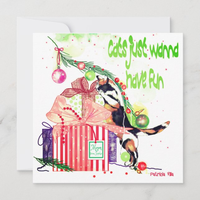 Agradecimento Os gatos apenas querem ter o cartão de Natal do (Frente)