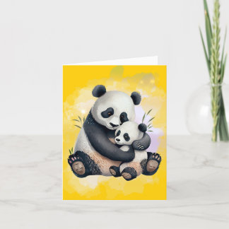 Agradecimento Panda Bear Mãe e Cartão de Dia de as mães para Beb