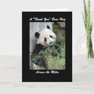 Agradecimento Panda, obrigado a se abraçar no cartão de quilô