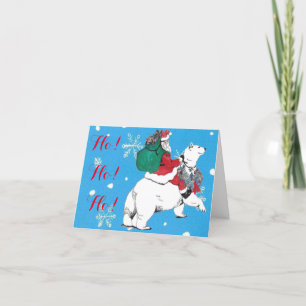 Agradecimento Papai Noel de Natal e Cartão de Urso Polar