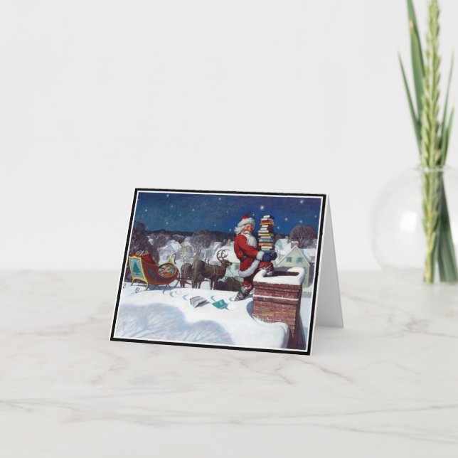 Agradecimento Papais noeis que fornecem o cartão de feriado dos  (Frente)