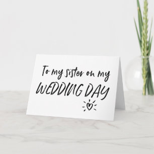 Agradecimento Para a minha irmã no meu cartão de dia de casament